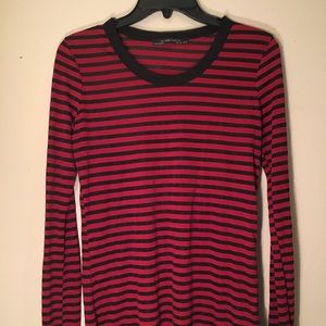 Black and red striped long sleeve shirt